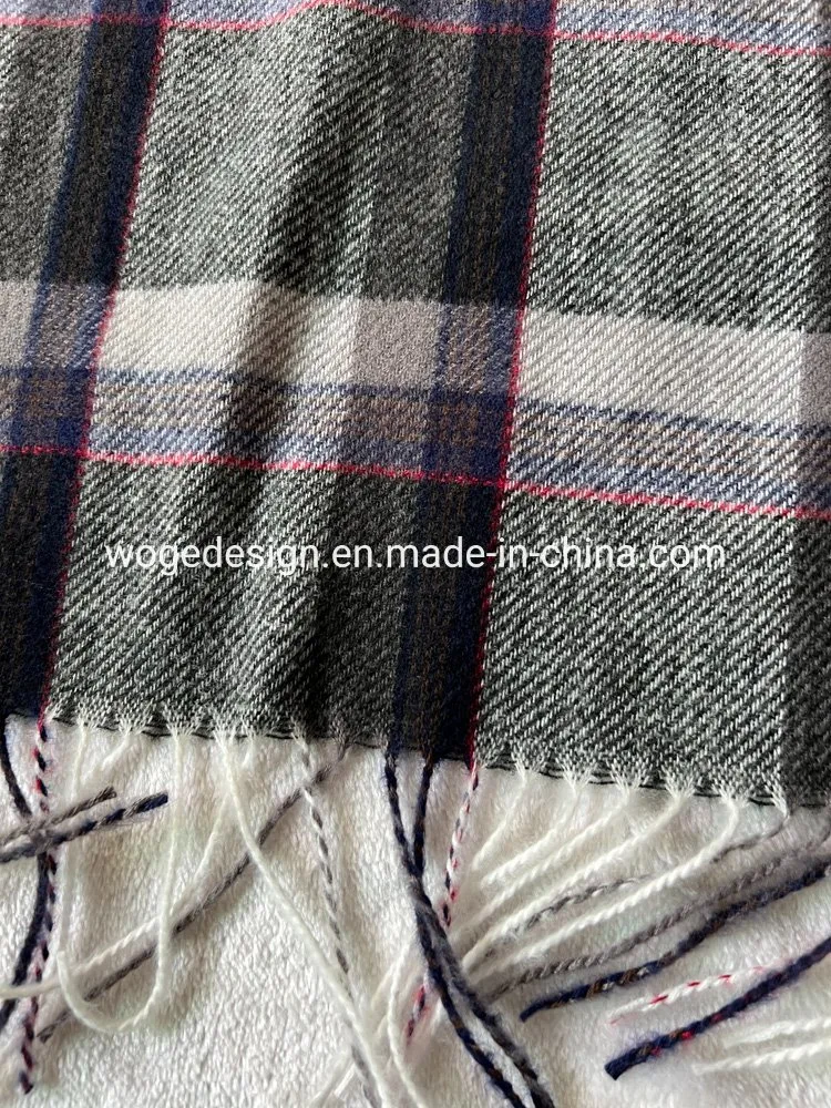 Hot Sales Unisex Jacquard Cashmere Felling Polyester Yarn Warm Winter Tartan Shawl Accessory